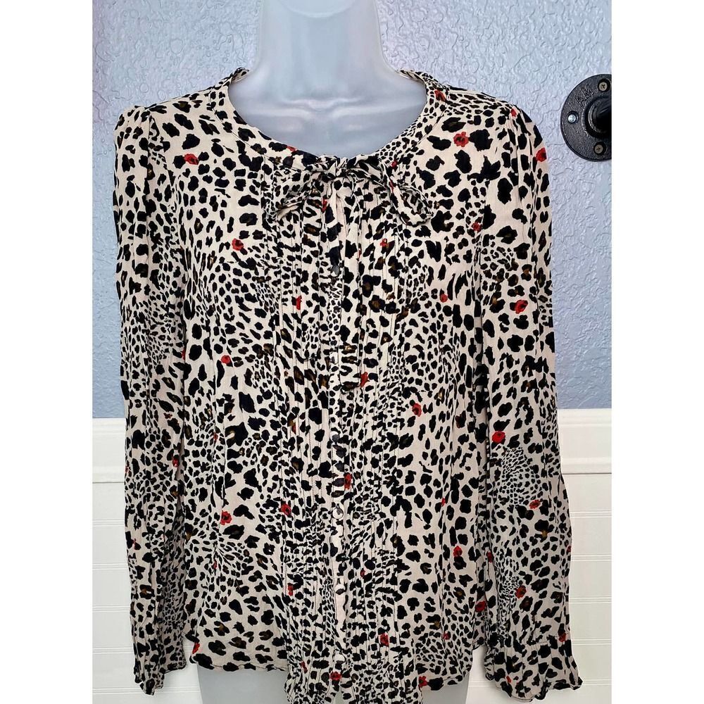 Sanctuary Leopard Print Long Sleeve Blouse